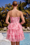 Lichtblauwe Sweetheart Keyhole Gelaagde Chiffon Homecoming Jurk