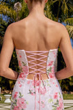 Glinsterende sweetheart witte keyhole bodycon bloemenpailletten homecomingjurk met veter op de rug