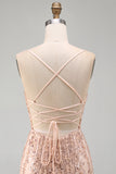 Champagne Bodycon pailletten korte homecomingjurk met veter achteraan
