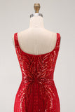 Glinsterende bordeauxrode bodycon pailletten vierkante hals korte homecomingjurk