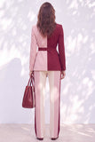 Roze bordeaux tweedelige Peak reversriem Damespakken met riem