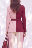 Roze bordeaux tweedelige Peak reversriem Damespakken met riem