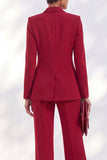 Vintage Acacia Fitted Inkepte Revers Lange Mouwen Damespakken