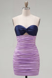 Rood Oranje Sweetheart Gerimpelde Keyhole Bodycon Korte Homecoming Jurk