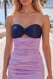 Rood Oranje Sweetheart Gerimpelde Keyhole Bodycon Korte Homecoming Jurk