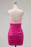 Rood Oranje Sweetheart Gerimpelde Keyhole Bodycon Korte Homecoming Jurk