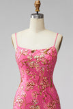 Donkergroene bodycon Bloemen Ritcheerige Korte Homecoming Jurk met kant op de rug