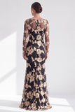 Rode Zeemeermin Bateau Neck Bloemen Lange Moeder van de Bruid Jurk
