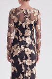 Rode Zeemeermin Bateau Neck Bloemen Lange Moeder van de Bruid Jurk