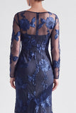 Rode Zeemeermin Bateau Neck Bloemen Lange Moeder van de Bruid Jurk