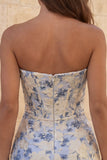 Sweetheart rood korset Bodycon bloemen gerimpelde korte homecomingjurk