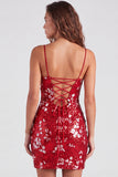 Glittergroene bodycon pailletten spaghettibandjes met veter thuisjurk