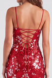 Glittergroene bodycon pailletten spaghettibandjes met veter thuisjurk