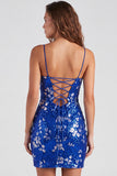 Glittergroene bodycon pailletten spaghettibandjes met veter thuisjurk