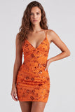 Fuchsia Bodycon vetergeknoopte achterrug bloemen korte homecomingjurk met pailletten