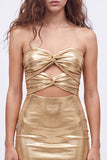 Gouden Sweetheart Bodycon Keyhole Metallic Kant Achterin 80s Homecoming Jurk