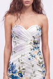 Zwarte Sweetheart gerimpelde Floral Bodycon Korte Homecoming-jurk met kant op de rug