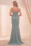 Sweetheart Eucalyptus Zeemeermin Maxi Jurk met kralen