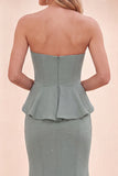 Sweetheart Eucalyptus Zeemeermin Maxi Jurk met kralen