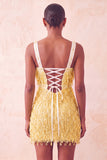 Bruine bodycon pailletten met franjes korte homecomingjurk met parels