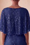 Glinsterende roze bodycon ronde hals pailletten gerimpeld korte homecoming jurk met sjerp