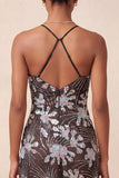 Zwarte Bodycon Spaghetti Straps Pailletten Bloemen Korte Homecoming Jurk met split