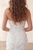 Ivory Sweetheart Short Bodycon Homecoming Jurk met pailletten