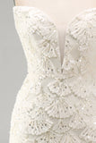 Ivory Sweetheart Short Bodycon Homecoming Jurk met pailletten
