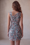 Zwarte Bodycon Bloemen Gerimpelde Korte Homecoming Jurk met Borduurwerk