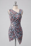 Zwarte Bodycon Bloemen Gerimpelde Korte Homecoming Jurk met Borduurwerk