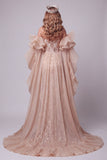 Champagne Sweetheart Zeemeermin Pailletten Lange Pageant Jurk met Sleep