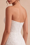 Sweetheart White Floral Bodycon Bridal Shower Jurk
