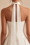 Strapless korset A-lijn bruidsdouchejurk met een halsdoek