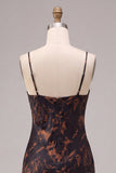 Zwarte Zeemeermin Cowl Neck, bloemenlange formele jurk