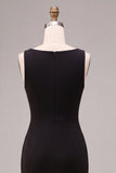 Zwarte Cowl Neck Zeemeermin Mouwloos Lange Formele Jurk