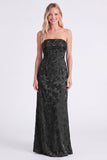 Salie strapless bloemenzeemeermin lange bruidsmeisjesjurk