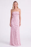 Salie strapless bloemenzeemeermin lange bruidsmeisjesjurk