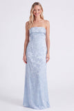 Salie strapless bloemenzeemeermin lange bruidsmeisjesjurk