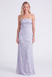 Salie strapless bloemenzeemeermin lange bruidsmeisjesjurk