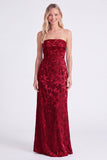 Salie strapless bloemenzeemeermin lange bruidsmeisjesjurk