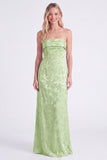 Salie strapless bloemenzeemeermin lange bruidsmeisjesjurk