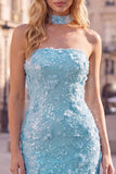 Gouden strapless pailletten bodycon korte homecomingjurk met veter op de rug