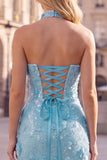 Gouden strapless pailletten bodycon korte homecomingjurk met veter op de rug