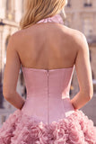 Strapless rozenkorset met bubble zoom bloemen A-lijn korte homecoming jurk