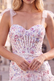 Lila Bodycon pailletten met lagen en gerimpelde korset korte homecomingjurk