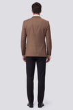 3-delige bruine piekrevers met één knoop herenbalpakken