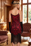 Sparkly Sequins Bodycon Midi jurk uit de jaren 1920 met franjeszoom