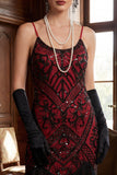 Sparkly Sequins Bodycon Midi jurk uit de jaren 1920 met franjeszoom