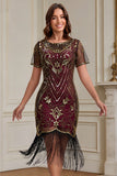 Great Gatsby Party Korte Mouwen Palilett Flapper jurk uit de jaren 1920