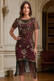 Great Gatsby Party Korte Mouwen Palilett Flapper jurk uit de jaren 1920